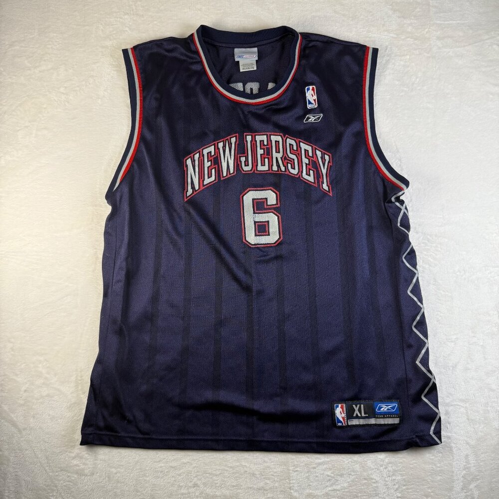 VTG Kenyon Martin #6 New Jersey Nets Jersey XL Reebok NBA‎ Blue Throwback